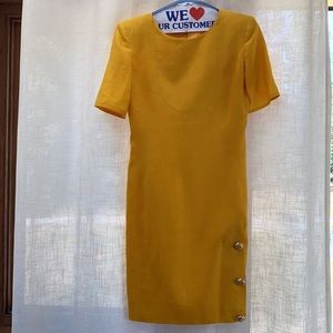 Valentino Miss V Vintage Yellow Dress Size 6